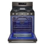 LG - 6.3 Cu. Ft. Freestanding Gas True Convection Smart Range with EasyClean, Air Fry and Premium Handle - Black Stainless Steel - Image 7
