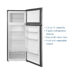 Insignia - 7.2 Cu. Ft. Mini Fridge with Top Freezer and ENERGY STAR Certification - Stainless Steel Look - Image 4