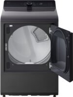 LG - 7.3 Cu. Ft. Smart Electric Dryer with Sensor Dry - Platinum Black - Image 6