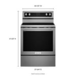 KitchenAid - 6.4 Cu. Ft. Self-Cleaning Freestanding Electric Convection Range - Stainless Steel - Image 3