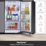 Samsung - Bespoke 23 Cu. Ft. 4-Door Flex French Door Counter Depth Refrigerator with AI Family Hub+ - Stainless Steel - Image 6