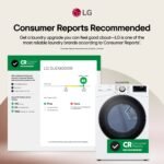 LG 7.4 Cu. Ft. Stackable Smart Electric Dryer Steam Built-In Intelligence White from Kings Outlet