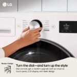 LG - 5.0 Cu. Ft. High-Efficiency Stackable Smart Front Load Washer with Steam and TurboWash 360° - Alpine White - Image 5