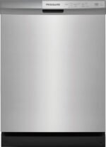 Frigidaire - 24" Front Control Built-In Plastic Tub Dishwasher with DishSense Sensor Technology, 54 dBA - Stainless Steel