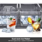 Samsung - Bespoke 22 cu. ft. Counter Depth 4-Door French Door Refrigerator with Zero Clearance Fit and Sphere Ice - Stainless Steel - Image 7