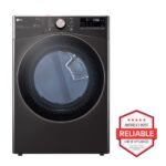 LG 7.4 Cu. Ft. Stackable Smart Gas Dryer Steam Built-In Intelligence Black Steel from Kings Outlet