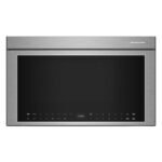 KitchenAid - 1.1 Cu. Ft. Convection Flush Built-In Over-the-Range Smart Microwave with Sensor Cooking and Air Fry Mode - Stainless Steel