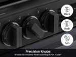 Samsung - Bespoke 6.0 Cu. Ft. Slide-In Gas Range with Precision Knobs - Matte Black Steel - Image 4